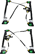 Front, Driver and Passenger Side Window Regulators, Power, Without Motor, Super Cab, Production Date To August 08 2005