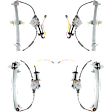 Front and Rear, Driver and Passenger Side Power Window Regulator, With Motor