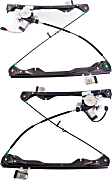 Front, Driver and Passenger Side Power Window Regulator, With Motor