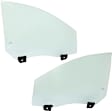 Front, Driver and Passenger Side Door Glasses, Green Tint, Replaces NAGS No. DD12527 GTYN, DD12528 GTYN
