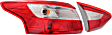 2014 Ford Focus - Driver Side, Inner And Outer Halogen Tail Light, With bulb(s), Mounts on Trunk Lid and Body, OE Replacement