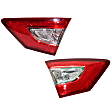 Passenger Side, Inner and Outer Tail Lights, with Bulb, Halogen, Mounts on Luggage Lid, CAPA Certified