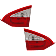 Driver and Passenger Side, Inner Tail Lights, with Bulbs, Halogen, Sedan, Mounts on Luggage Lid