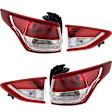 Driver and Passenger Side, Inner and Outer Halogen Tail Light, With bulb(s), OE Replacement