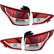 Driver and Passenger Side, Inner and Outer Halogen Tail Light, With bulb(s), OE Replacement, CAPA Certified