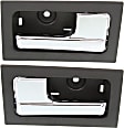 2014 Ford F-150 - Front, Driver and Passenger Side Gray bezel with chrome lever Interior Door Handle, Without Door Lock Hole, Crew Cab Pickup