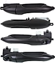 Front and Rear, Driver and Passenger Side Exterior Door Handles, Smooth Black, Front Driver and Passenger Side - With Key Hole; Rear Driver and Passenger Side - Without Key Hole