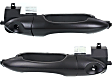 Front, Driver and Passenger Side Exterior Door Handles, Smooth Black, With Key Hole