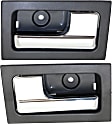 2014 Ford F-150 - Front, Driver and Passenger Side Chrome Lever with Black Bezel Interior Door Handle, With Door Lock Button, Standard Cab Pickup