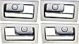 Front and Rear, Driver and Passenger Side Interior Door Handles, Silver Bezel with Chrome Lever, With Door Lock Button