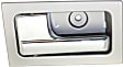 Front and Rear, Driver and Passenger Side Interior Door Handles, Silver Bezel with Chrome Lever, With Door Lock Button