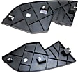 Front, Driver and Passenger Side Bumper Trims, Black, CAPA CERTIFIED