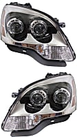 2011 GMC Acadia - Driver and Passenger Side Halogen Headlight, With bulb(s), OE Replacement