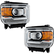 2015-2019 GMC Sierra 2500 HD - Driver and Passenger Side Headlights, with Bulbs, LED, Type 2, CAPA Certified