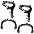 Front, Driver and Passenger Side, Upper; Front, Passenger Side, Lower Control Arms