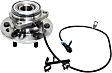 Front, Driver and Passenger Side Wheel Hub, 6 Lugs, With Bearing, With Sensor