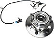 Front, Driver and Passenger Side Wheel Hub, 6 Lugs, With Bearing, With Sensor