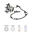 2-Wheel Set Front, Driver and Passenger Side Wheel Hubs, With Bearings, 4-Wheel ABS, RWD, ZQ8 Sport Chassis