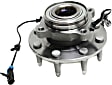 Front, Driver and Passenger Side Wheel Hub, 8 Lugs, With Bearing, With Sensor