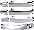 Front and Rear, Driver and Passenger Side Exterior Door Handles, Chrome, Front Driver Side - With Key Hole; Front Passenger Side and Rear Driver and Passenger Side - Without Key Hole