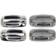 Front and Rear, Driver and Passenger Side Exterior Door Handles, Chrome, Front Driver Side - With Key Hole; Front Passenger Side - Without Key Hole; Rear - Without Key Hole