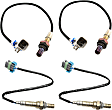 Before and After Catalytic Converter, Front and Rear Oxygen Sensors, Set of 4, 4-Wire, 6 Cylinder