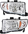 Driver and Passenger Side Halogen Headlight, Without bulb(s), OE Replacement, CAPA Certified