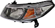 Driver and Passenger Side Headlights, without Bulbs, Halogen, Coupe