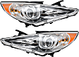 2011-2014 Hyundai Sonata - Driver and Passenger Side Headlights, with Bulbs, Halogen, Sedan, Type 2