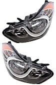2013 Hyundai Elantra - Driver and Passenger Side Halogen Headlight, With bulb(s), USA Built Vehicle, OE Replacement
