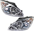 Driver and Passenger Side Headlights, with Bulbs, Halogen, without chrome ring, CAPA Certified