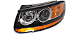 Driver and Passenger Side Headlights, with Bulbs, Halogen, with Amber Reflector