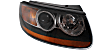 Driver and Passenger Side Headlights, with Bulbs, Halogen, with Amber Reflector