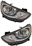 Driver and Passenger Side Headlights, with Bulbs, Halogen, For Models with Standard Headlights, CAPA Certified
