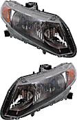 Driver and Passenger Side Halogen Headlight, With bulb(s), OE Replacement
