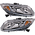 Driver and Passenger Side Halogen Headlights, with Bulbs, Coupe/Sedan