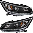 2014 Honda Accord - Driver and Passenger Side Halogen Headlight, With bulb(s), 4-Door, OE Replacement, Sedan