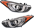2017 Hyundai Elantra GT - Driver and Passenger Side Halogen Headlight, With bulb(s), OE Replacement