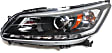 Driver and Passenger Side Headlights, with Bulbs, Halogen, Sedan, with LED daytime running light, CAPA Certified
