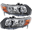 Driver and Passenger Side Headlights, without Bulbs, Halogen, Coupe, For Models with Manual Transmission/Automatic Transmission