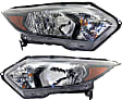 Driver and Passenger Side Headlights, with Bulbs, Halogen, with amber turn signal light