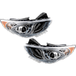 2013 Hyundai Sonata - Driver and Passenger Side Halogen Headlight, With bulb(s), OE Replacement, Sedan