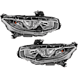 Driver and Passenger Side Halogen Headlight, With bulb(s), OE Replacement