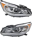 2016-2017 Honda Accord - Driver and Passenger Side Headlights, with Bulbs, Halogen, Sedan, Except Hybrid/LX/Touring Models