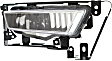 Front, Driver and Passenger Side Fog Lights, with Bulb(s), Halogen, with Chrome Bezel Border, Sedan, CAPA Certified