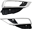 Front, Driver and Passenger Side Fog Light Trims, Chrome, For Models With Fog Light Holes