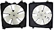 OE Replacement Radiator and A/C Condenser Fan Driver and Passenger Side, 2.4L, 4Cyl, Single fan