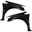 Front, Driver and Passenger Side Fenders, Without turn signal light hole, 2012-2015 Sedan / 2012-2013 Coupe, CAPA CERTIFIED