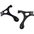 Front, Driver and Passenger Side, Lower Control Arms, Without ball joints, With bushings