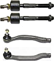 Front, Driver and Passenger Side, Inner and Outer Tie Rod Ends